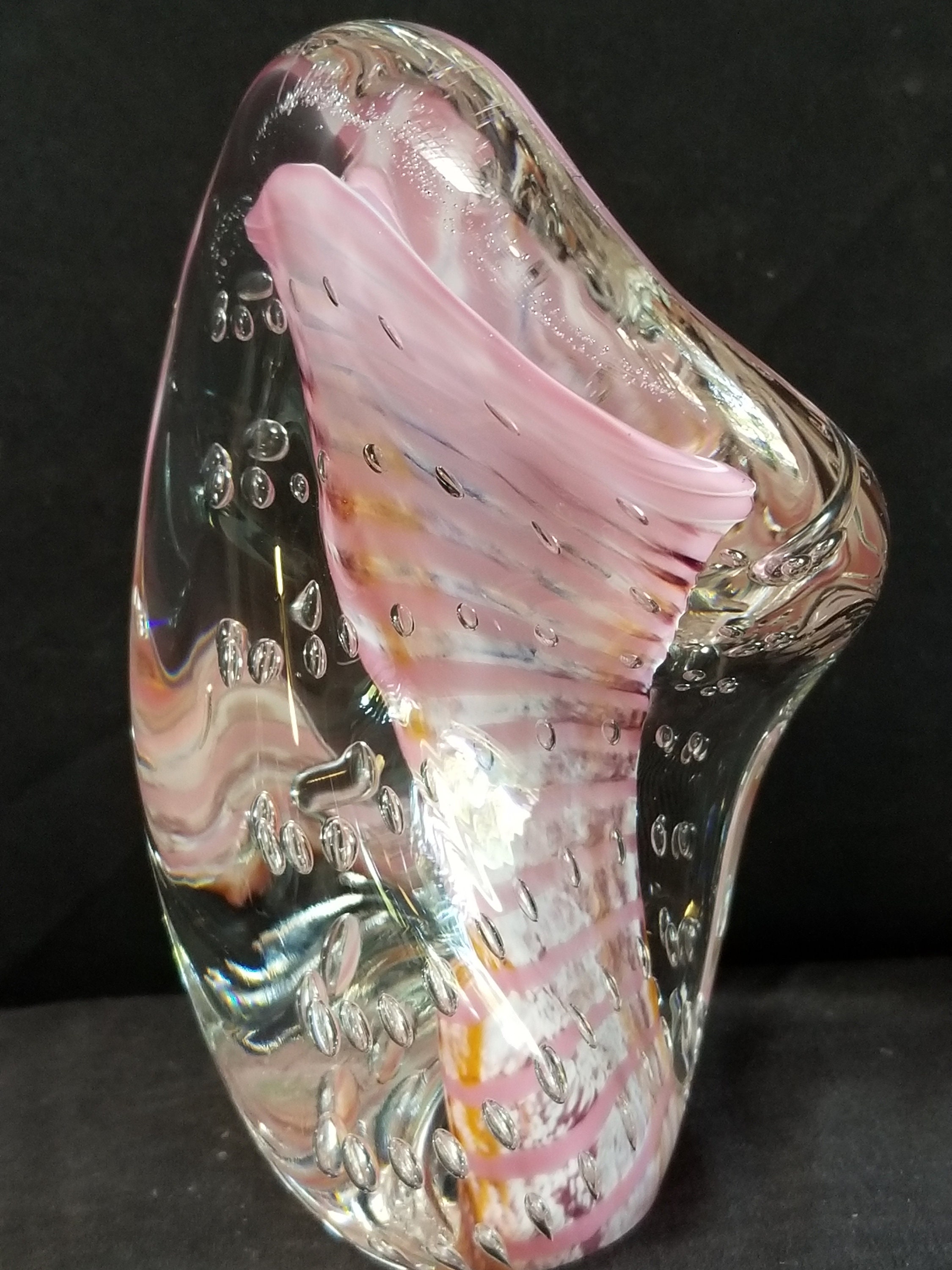 Fire Island Austin Studio Glass Paperweight Biomorphic Pink Etsy