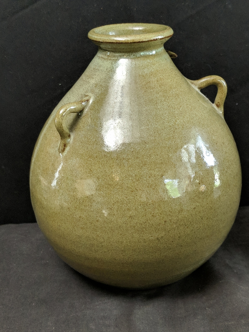 Don Bebout Texas Folk Pottery Vase With Lizard 6.5