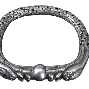 c1890 Antique Chinese sterling silver Dragon Link Bracelet