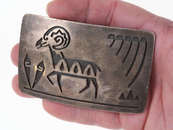 Hopicrafts Tony Kyasyousie Hopi Overlay Sterling Belt Buckle - Etsy