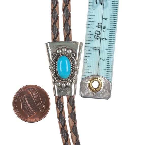 36" Bell Trading Post sterling and turquoise bolo… - image 6