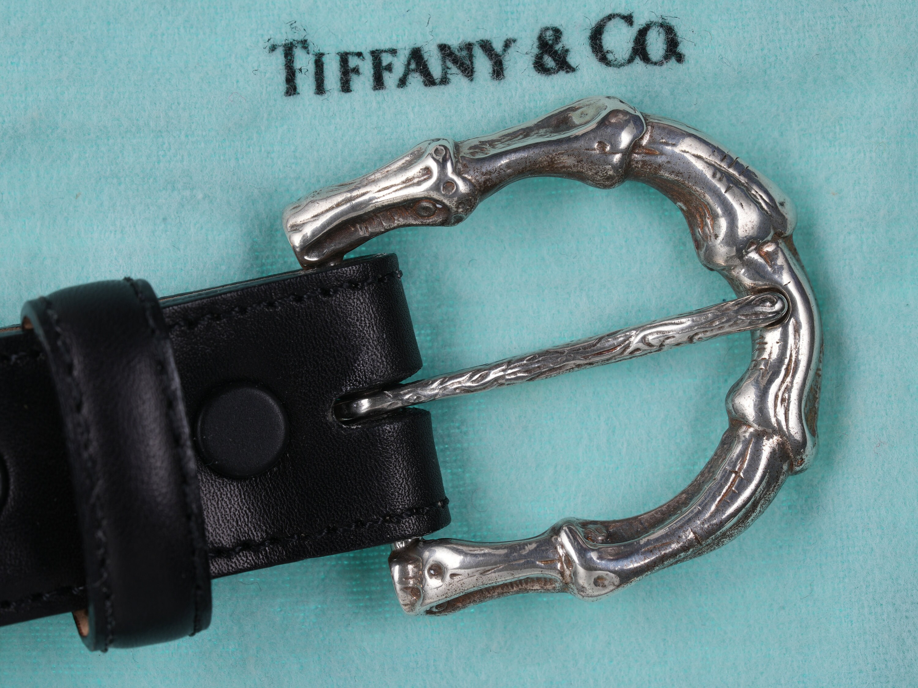 Tiffany sterling top silver belt buckle