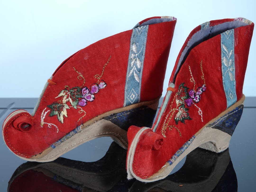 C1900 Antique Chinese Lotus Shoes for Bound Feet - Etsy