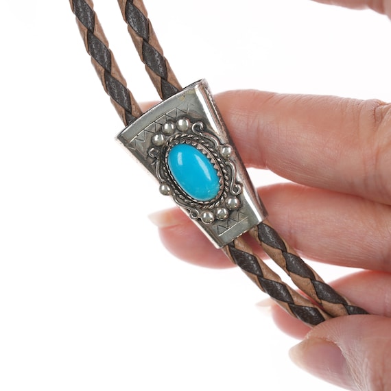 36" Bell Trading Post sterling and turquoise bolo… - image 2