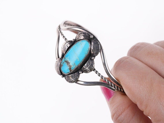 6.25" Vintage Navajo sterling and turquoise brace… - image 2