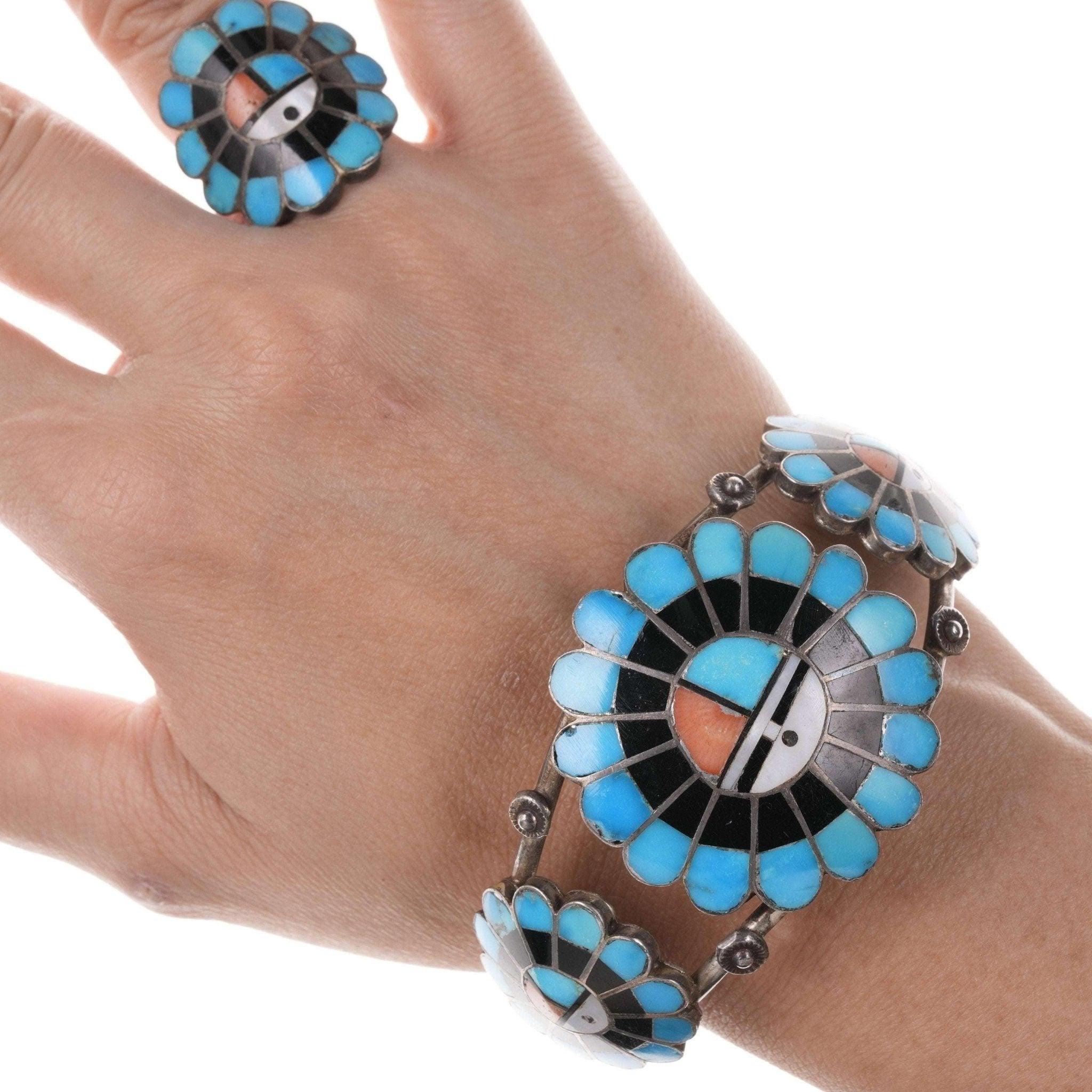 Zuni Sunface Bracelet - Etsy Zuni Sunface Bracelet - Etsy