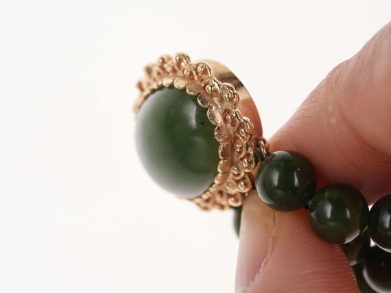 Vintage 14k gold and Jade bracelet - image 8