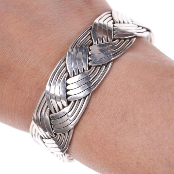 Retro Braided Mexican sterling bracelet - image 1