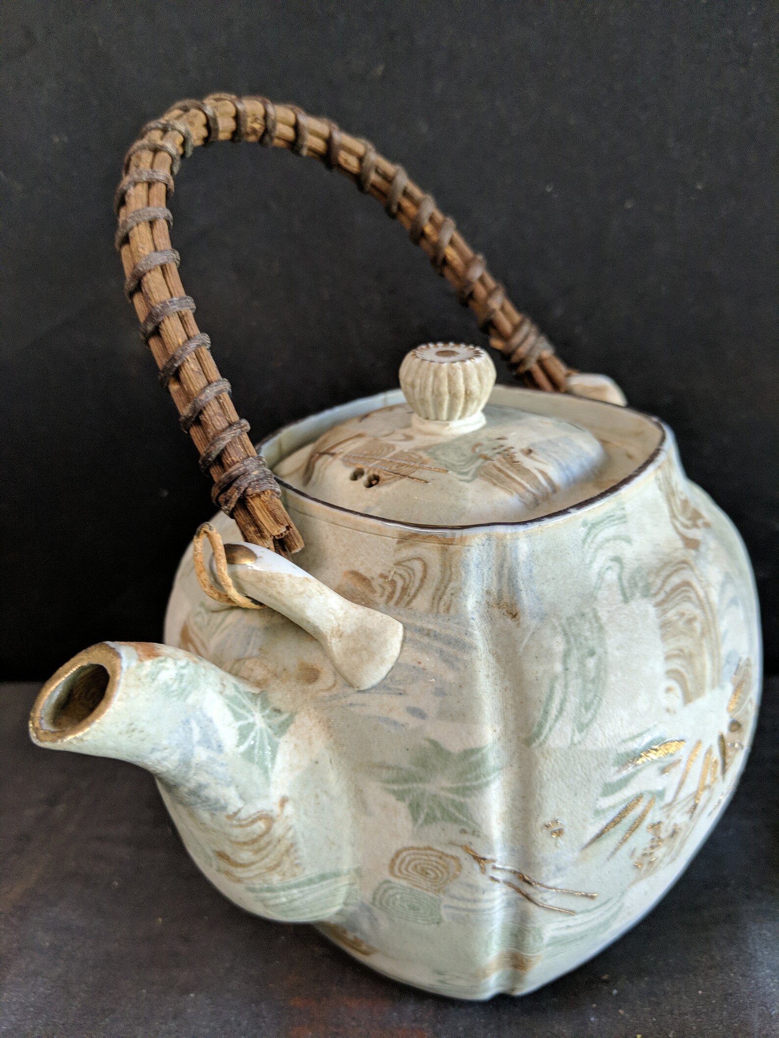 C1900 Japanese Banko Teapot Spinning Knob on Lid Etsy