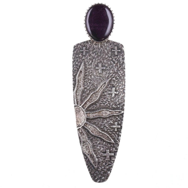 Darryl Dean Begay Sugilite Tufa cast pendant