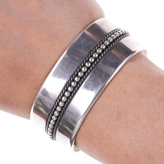 Thick Ron Yazzie Navajo Sterling bracelet - image 1