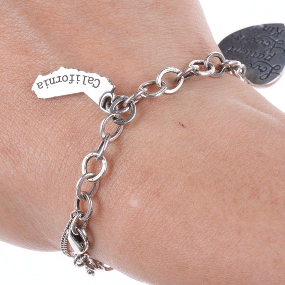 6" James Avery Sterling charm bracelet California… - image 2