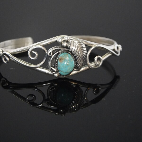 Vintage Navajo Sterling and Turquoise Cuff Bracelet