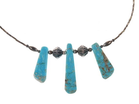Vintage Zuni Native American Sterling turquoise a… - image 2