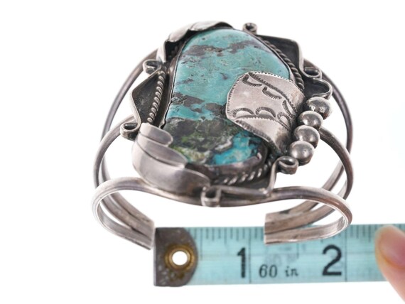 Vintage Native American Sterling/turquoise cuff b… - image 6