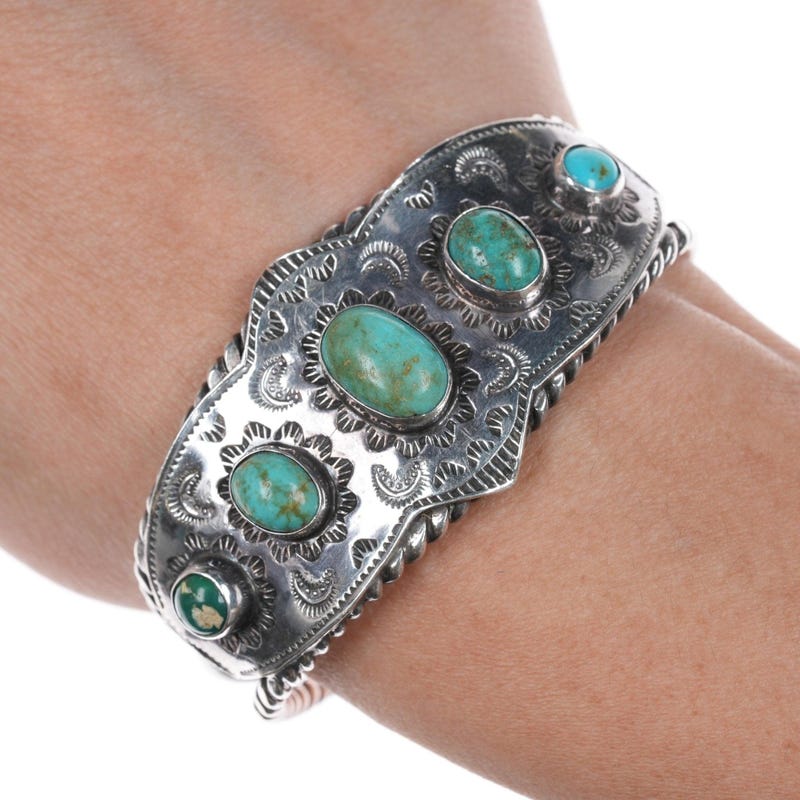 Square Edge Navajo Stamped Cuff main image 1