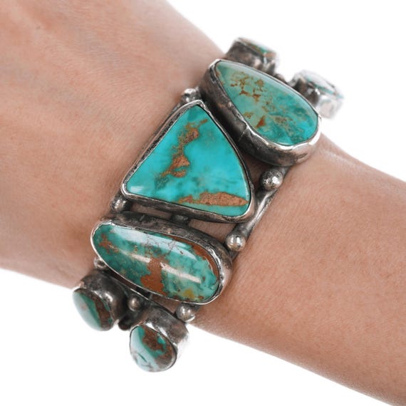 Native American Important Jim Poyer Royston Turquoise Sterling Silver Bracelet Native American Important Jim Poyer Royston Turquoise Sterling Silver Bracelet