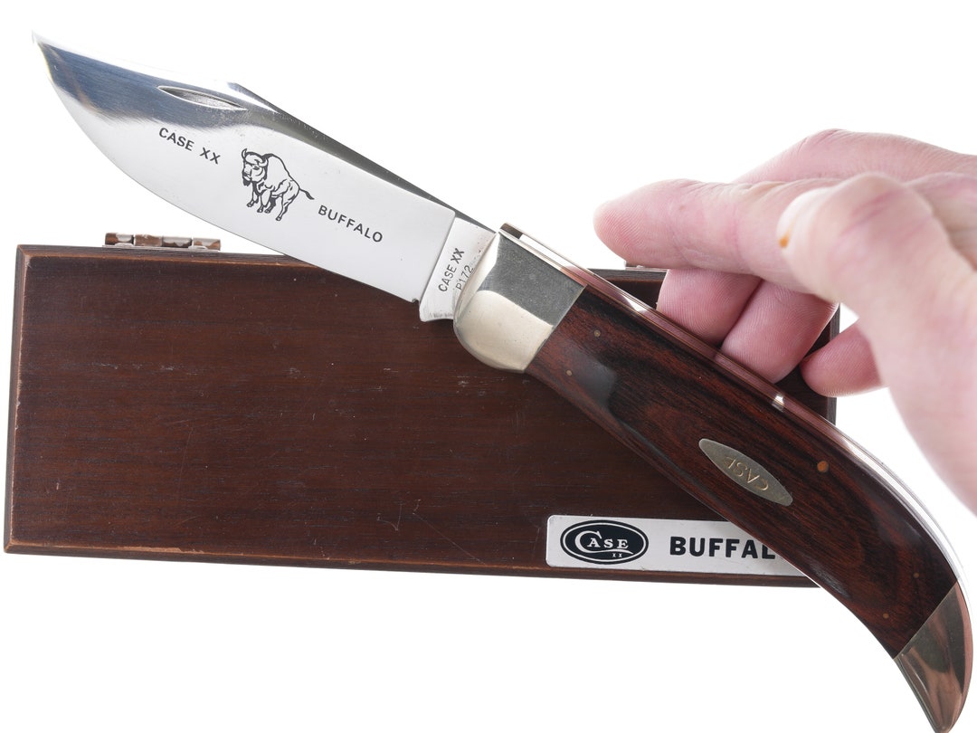 Large 1970's Case Buffalo Knife in Wood Presentation Box Etsy