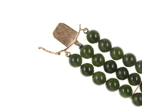 Vintage 14k gold and Jade bracelet - image 6