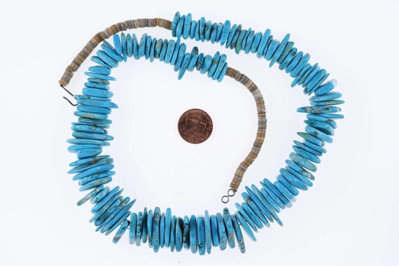 Large Southwestern turquoise Heishi necklace - image 2