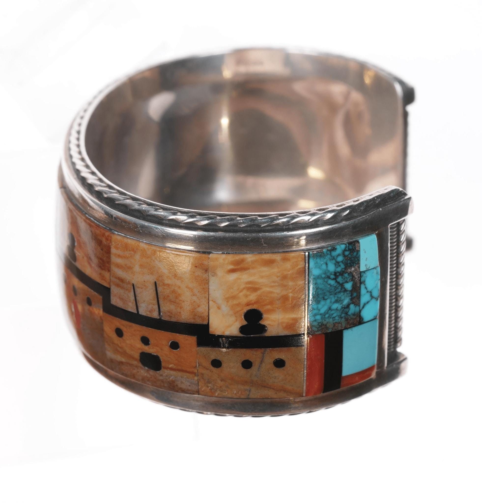 Extreme Work Geometric Native American Gilbert Turquoise Bracelet Extreme Work Geometric Native American Gilbert Turquoise Bracelet