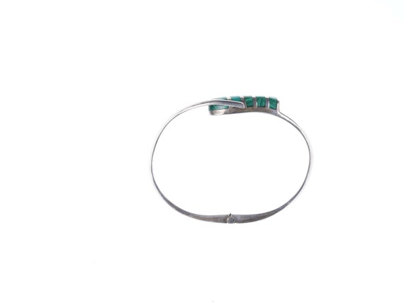 Retro Mexican sterling malachite bracelet - image 7