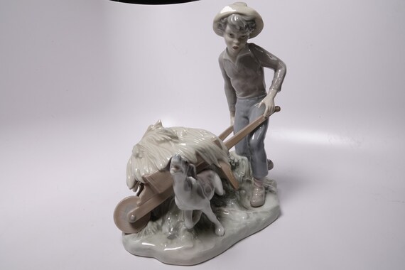 lladro boy sitting with dog