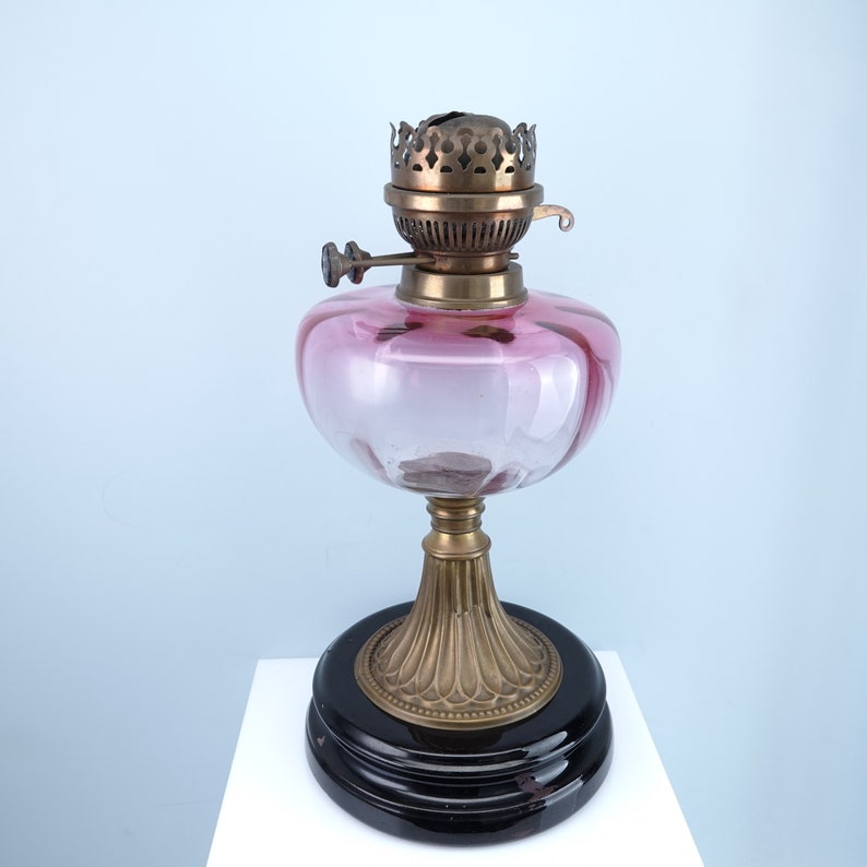 Antique Rubina Cranberry Duplex Double Burner Oil Lamp With Etsy