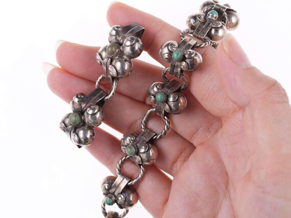 c1940's Mexican Art Deco Sterling and turquoise b… - image 2
