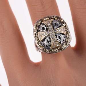 sz8 Konstantino Diamond 18k/Sterling greek designer ring