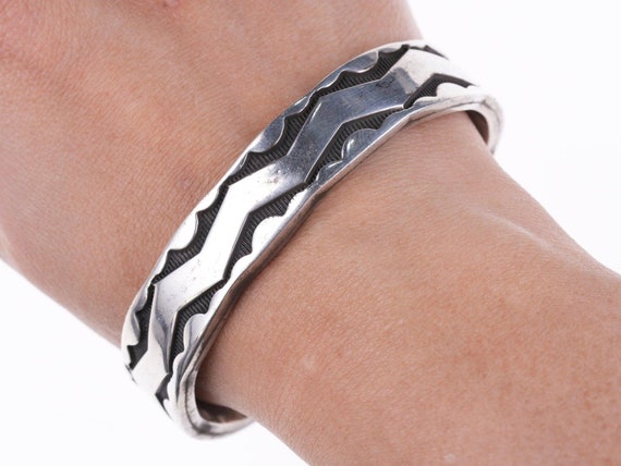 7" Heavy Southwestern sterling silver cuff bracel… - image 1