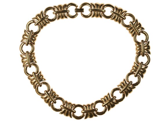 1980's Givenchy Chunky gold tone link necklace - image 1