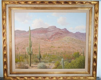 Porfirio Salinas (1910–1973) Big Bend Texas/Mexico Landscape Oil on Canvas