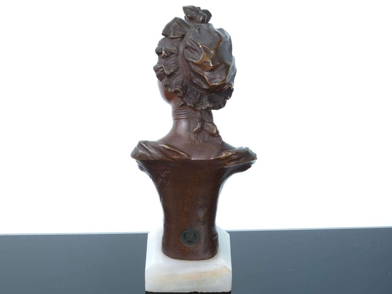 Georges Van der Straeten1856-1928 French High quality Dimiuative Bronze Bust o image 4