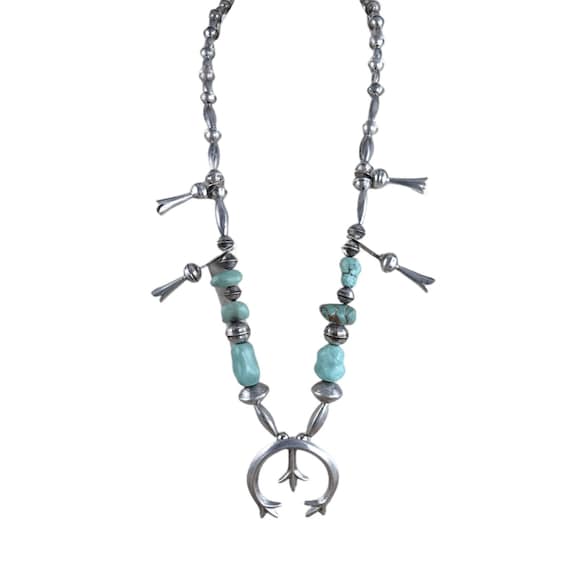 Vintage Sterling Silver Squash Blossom Necklace - image 1