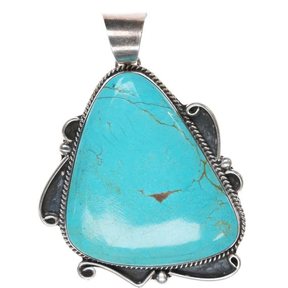 Massive Tubule Native American Navajo Turquoise Shell Sterling Silver Necklace Massive Tubule Native American Navajo Turquoise Shell Sterling Silver Necklace