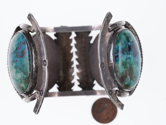 7.5" Large Vintage Native American Sterling Cuff - image 8