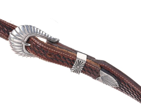 Native American Sterling silver 3/4" Ranger belt … - image 3