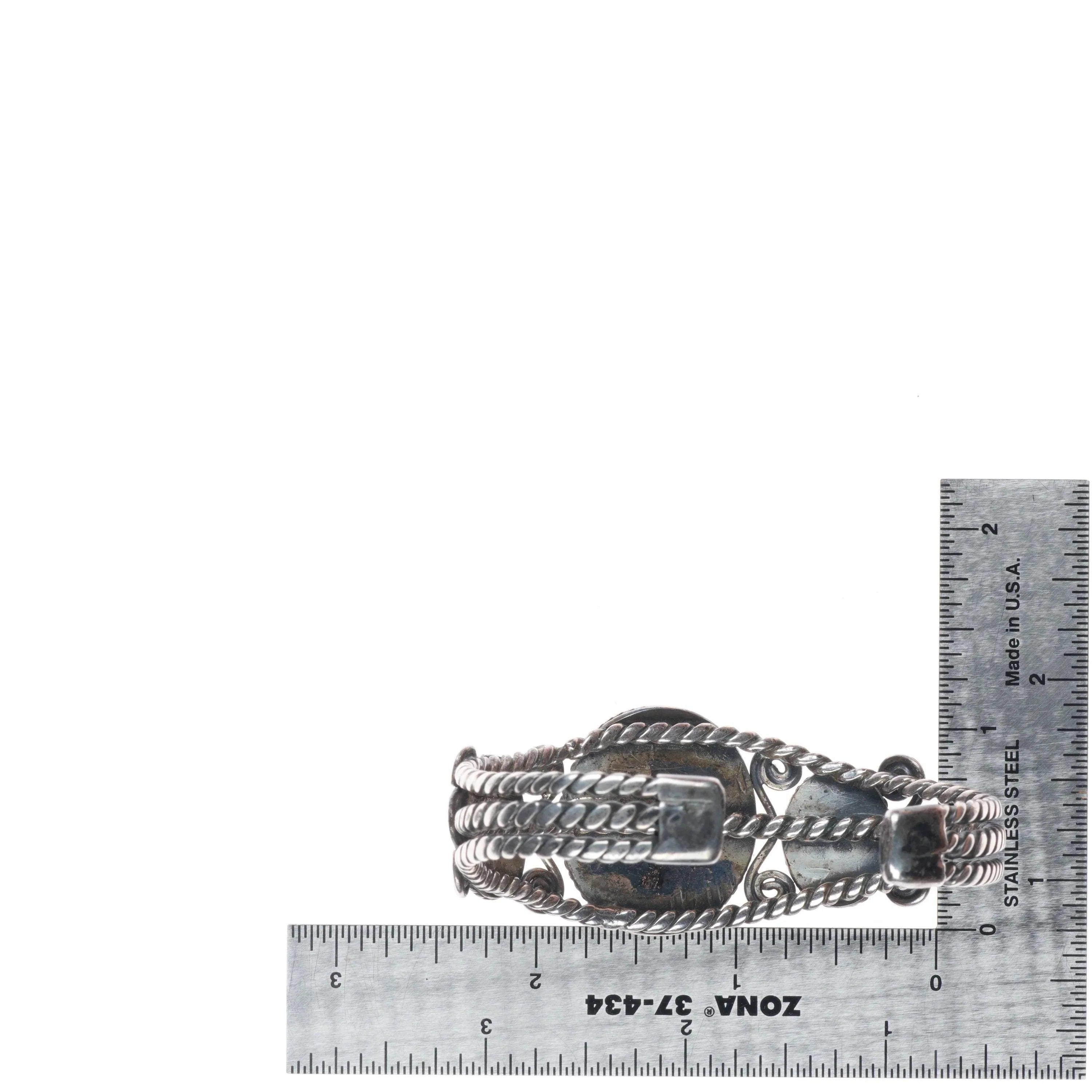 6.5インチ、1940年頃のネバダ州産レッドスパイダーウェブターコイズ