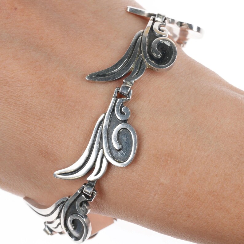 Melesio Villareal Taxco Vintage Sterling silver Necklace, Bracelet, and earrings image 3