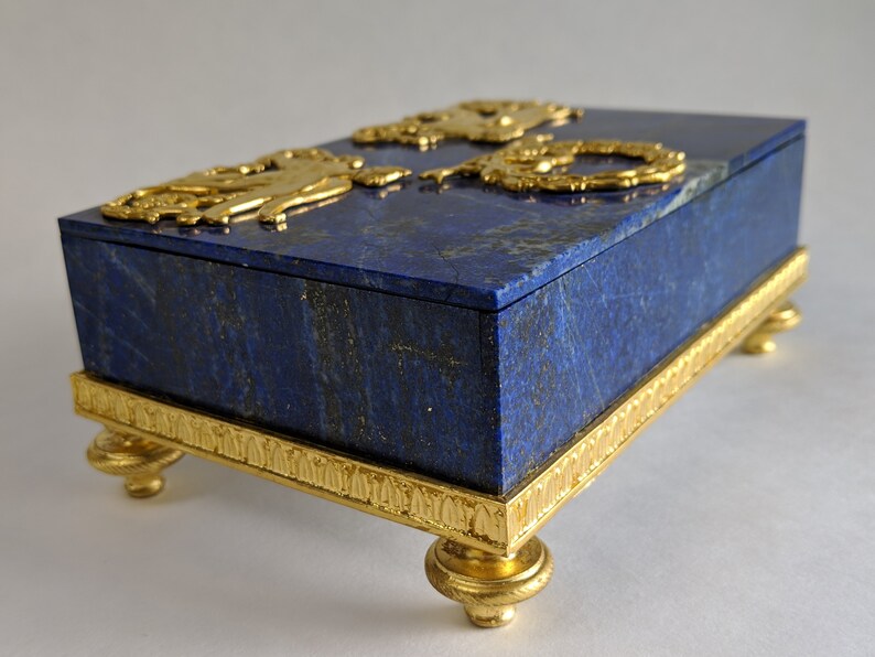 Gilt Bronze Mounted Lapis Lazuli Jewelry Box Etsy