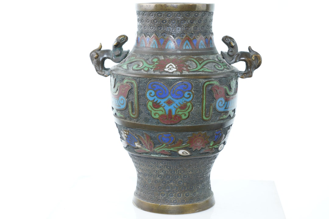 Antique Chinese Champleve Vase Etsy