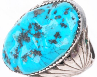 Sz12 Heavy Vintage Robert and Bernice Leekya Zuni Sterling Silver 