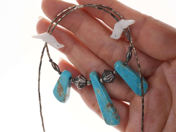 Vintage Zuni Native American Sterling turquoise a… - image 4