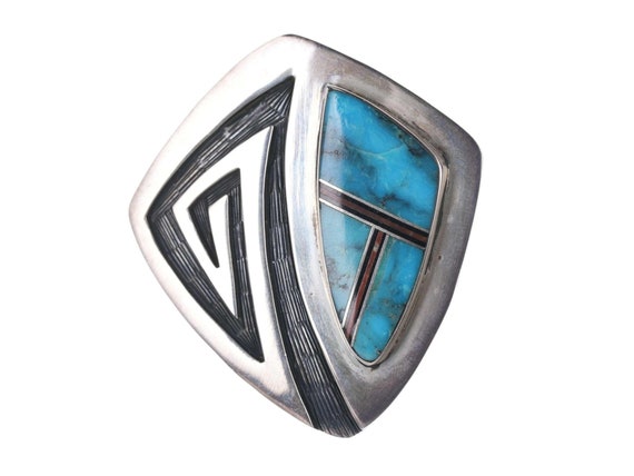 Vintage Hopi Overlay/Channel Inlay Bolo by T Thom… - image 1
