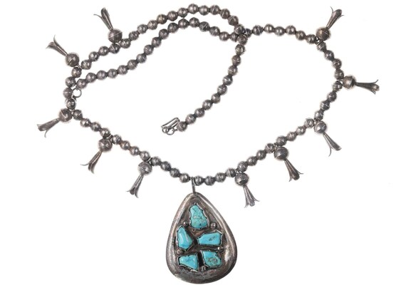 Vintage Native American Squash blossom necklace - image 1