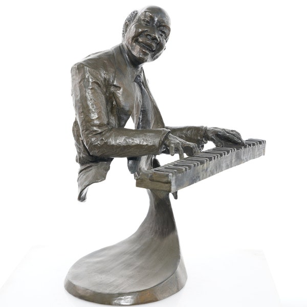 Mark Hopkins Bronze Jazz Piano Player Sculpture