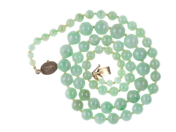 Vintage Gumps A Jadeite beaded necklace - image 6