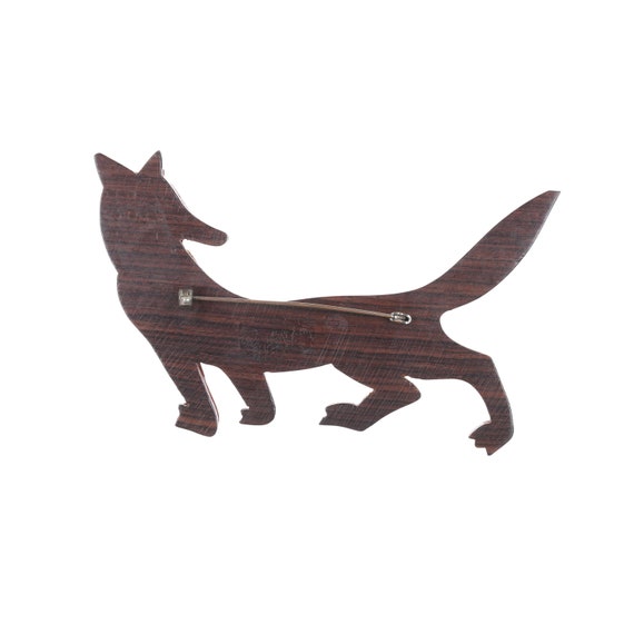 c1940's Bakelite and wood fox pin - image 6