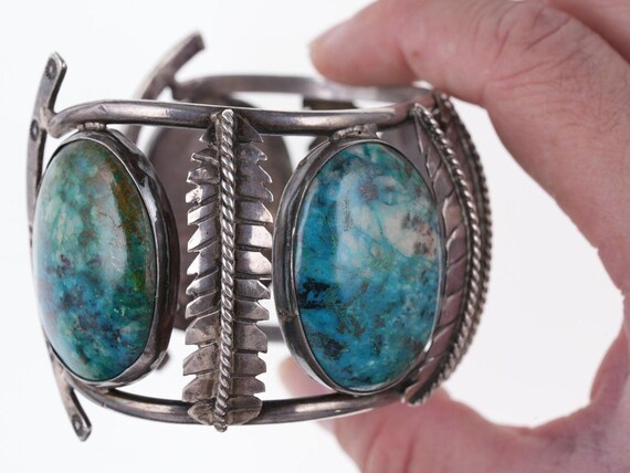 7.5" Large Vintage Native American Sterling Cuff - image 3